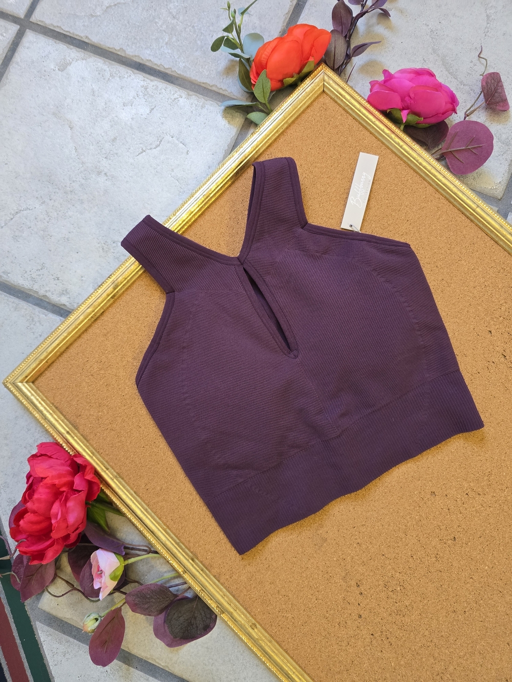 NWT BuffBunny Ribbed Cropped Sphynx Sports Bra In High Court